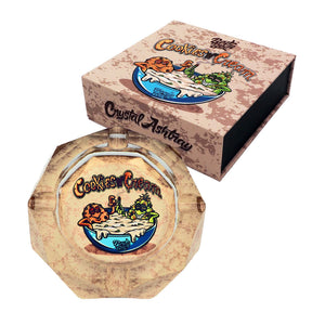 Posacenere in cristallo Best Buds Cookies N' Cream con decorazione multicolore e box regalo | GrowLab