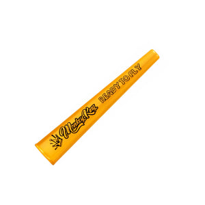 Tubo porta roll Monkey King Ready to Fly giallo con logo e scritta neri | GrowLab