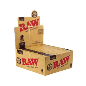 Box RAW Classic King Size Slim con 50 pacchetti da 32 cartine naturali non sbiancate | GrowLab