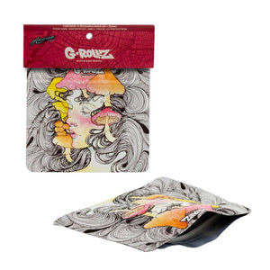 Bustine G-Rollz Mushroom Lady 90×80 mm, confezione da 10 pezzi antiodore richiudibili | GrowLab