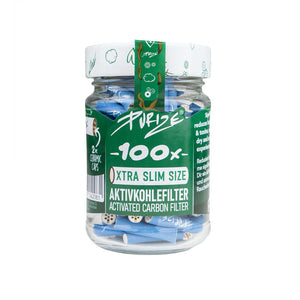 Vasetto di vetro Purize con 100 filtri da 6 mm al carbone attivo e caps in ceramica | GrowLab
