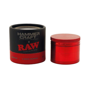 RAW x Hammer Craft Grinder 55 mm in alluminio anodizzato, 4 parti, coperchio magnetico | GrowLab