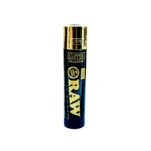Accendino Clipper RAW nero opaco con dettagli dorati | GrowLab