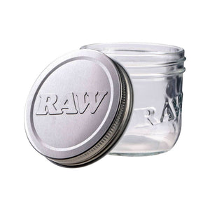 Barattolo RAW in vetro spesso da 295 ml con logo inciso su vetro e coperchio | GrowLab