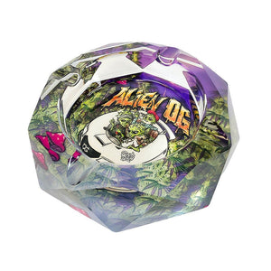 Vista dall’alto del posacenere Alien OG Best Buds con scritta arancione | GrowLab