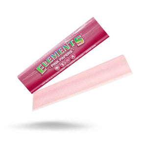 Pacchetto rosa Elements King Size Slim con cartine in carta di riso rosa naturale | GrowLab