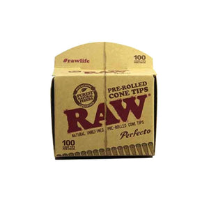 Confezione da 100 filtri RAW a cono pre rollati in cartoncino naturale non sbiancato | GrowLab