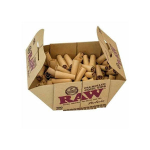 Confezione RAW da 100 filtri a cono pre rollati in cartoncino naturale | GrowLab