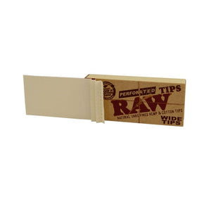 Confezione RAW con 50 filtri wide perforati in cartoncino naturale non sbiancato | GrowLab