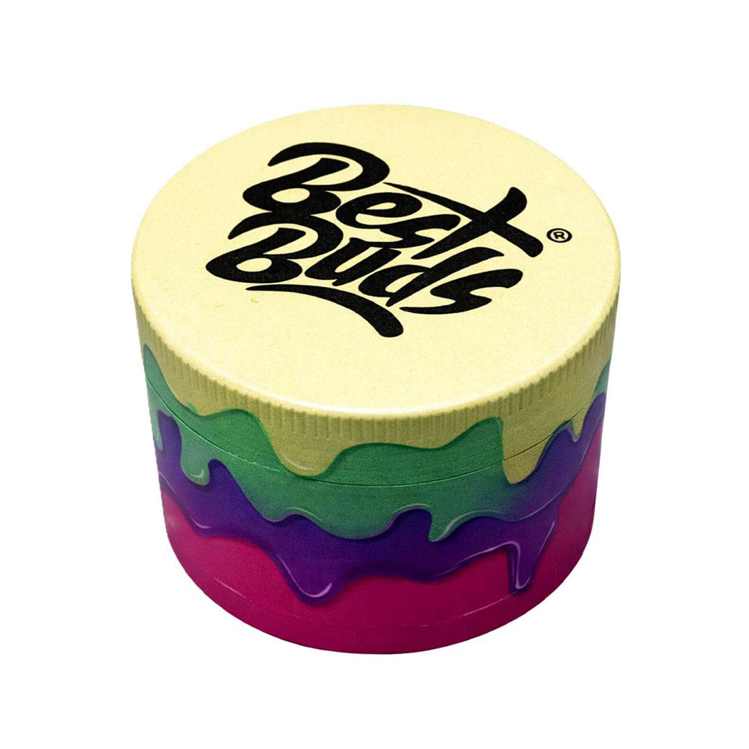 Grinder Best Buds Gelato Lemon Berries Cone a 4 parti con coperchio giallo e strati multicolore | GrowLab