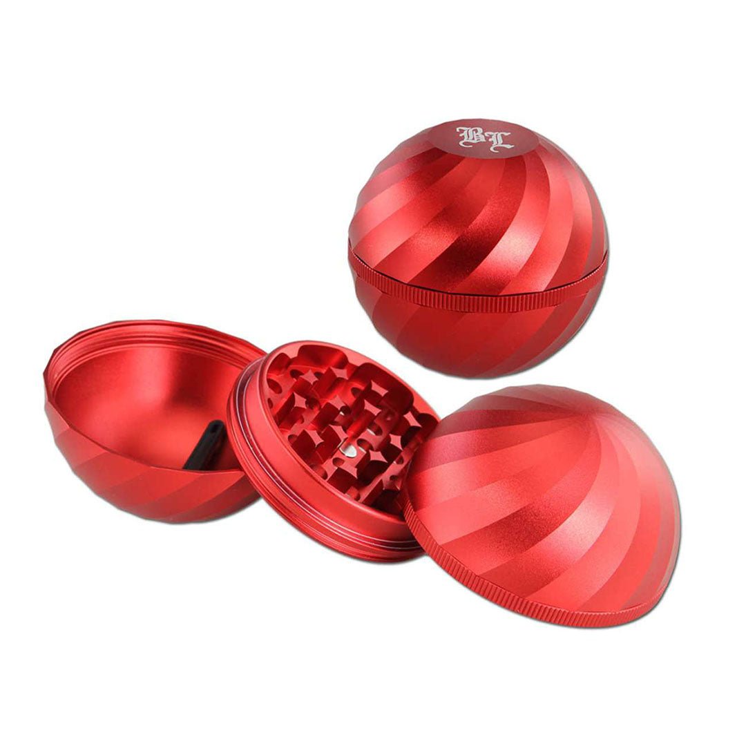 Grinder Black Leaf Ball in alluminio anodizzato a 4 parti con filtro pollinator | GrowLab