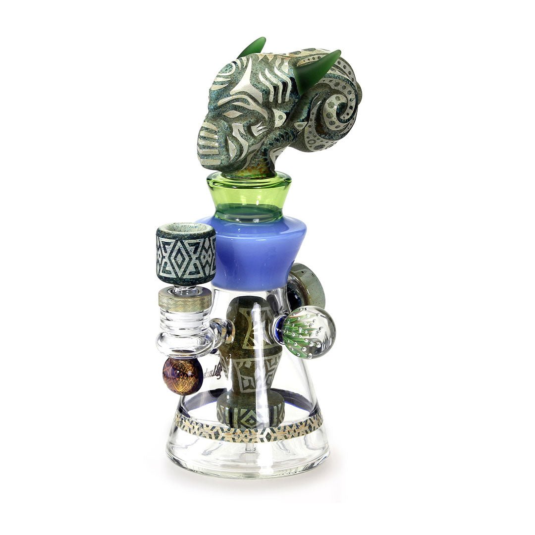Bong Black Leaf Hellboy 26 cm in vetro borosilicato con effetto pietra e diffusore integrato | GrowLab