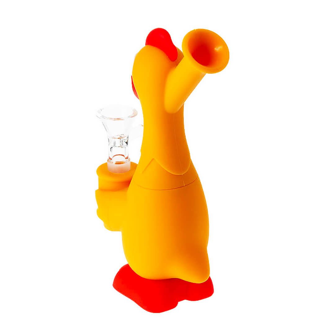 Bong in Silicone con Braciere in Vetro - Pollo Arancione - GrowLab