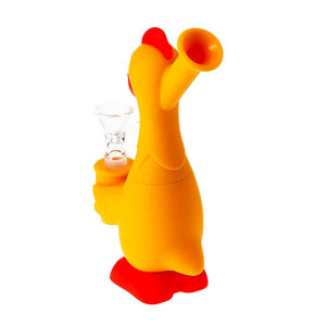 Bong in Silicone con Braciere in Vetro - Pollo Arancione - GrowLab