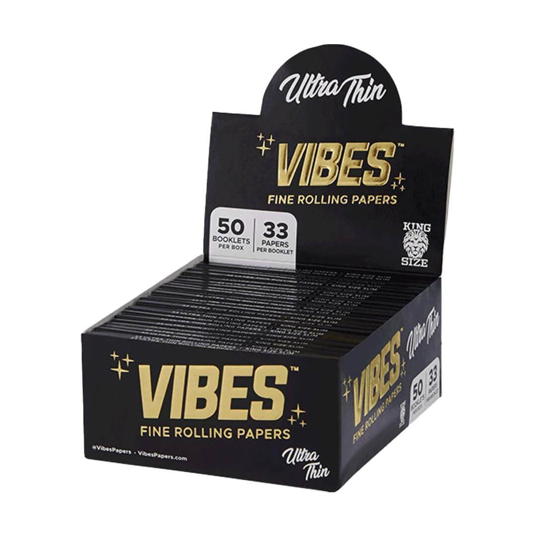 Pacchetto VIBES con 33 cartine King Size Slim Ultra Thin extra sottili | GrowLab