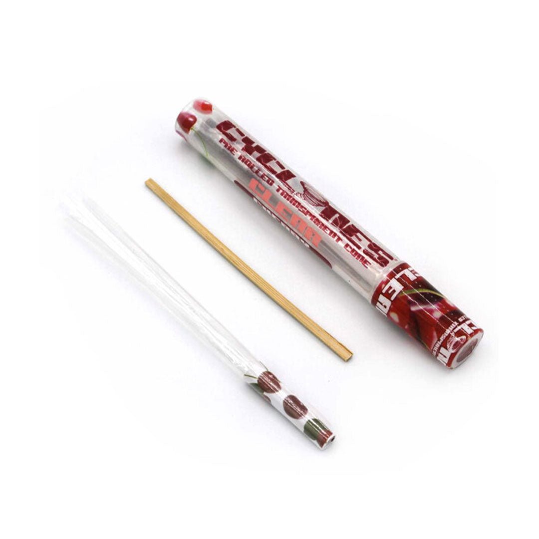 Confezione Cyclones Clear con 1 cono pre-rollato in cellulosa trasparente aromatizzato alla ciliegia | GrowLab