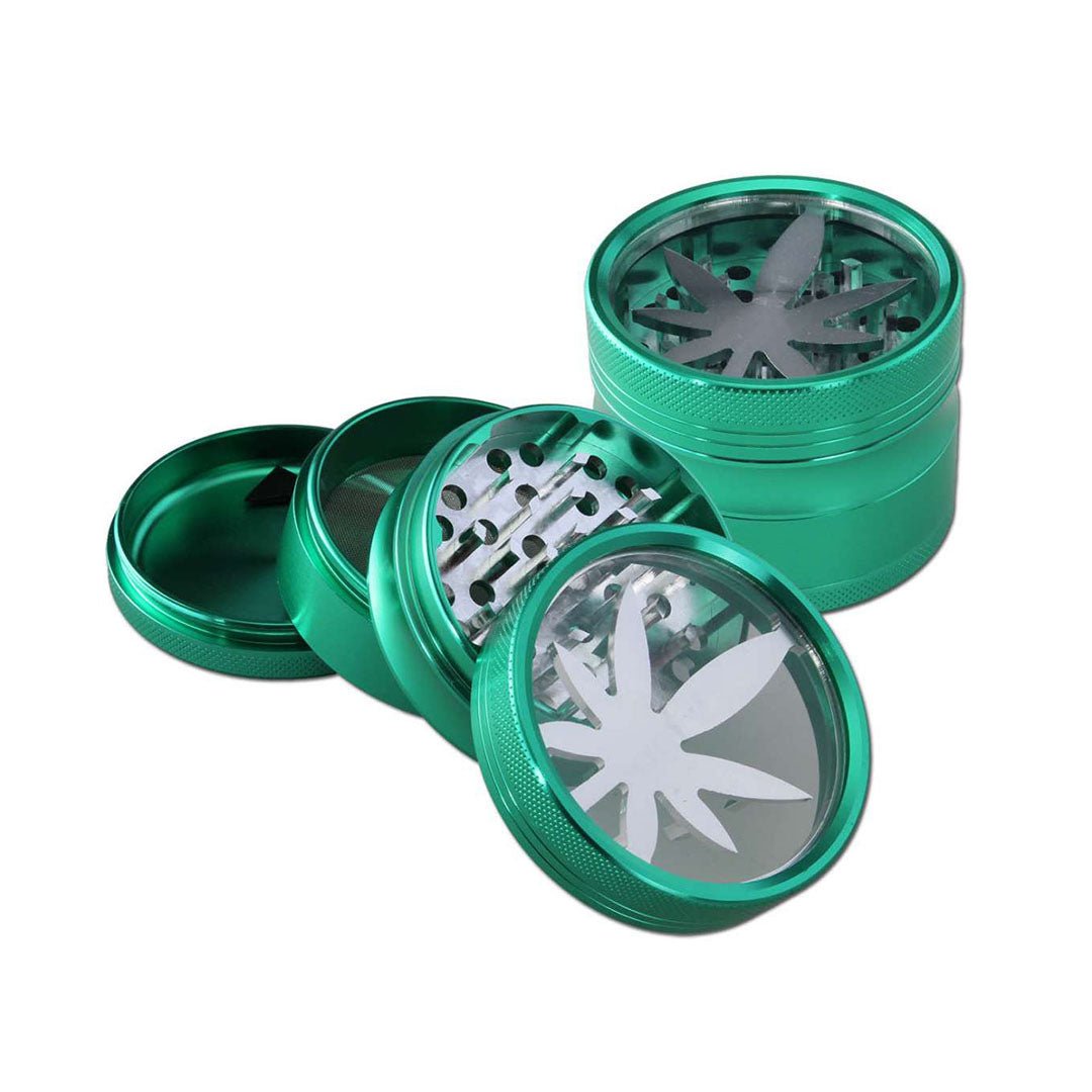 Grinder con Finestra in Alluminio 4 parti - Foglia - GrowLab