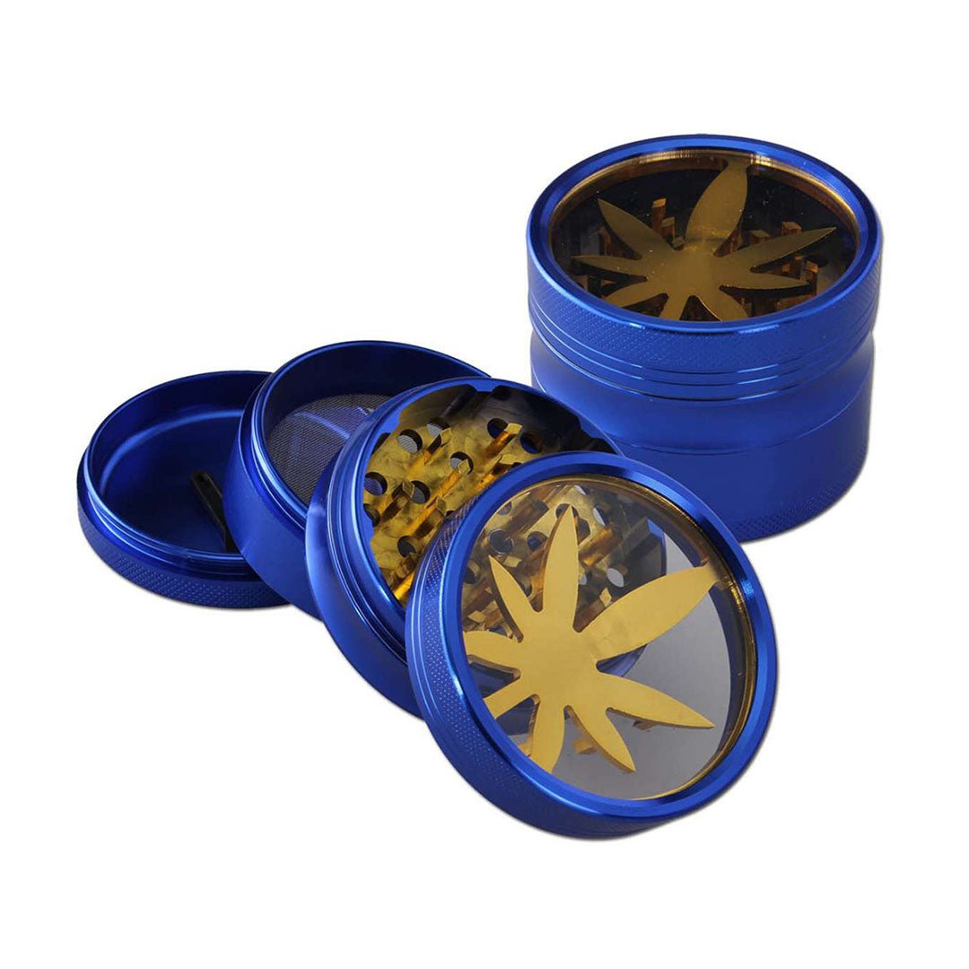 Grinder con Finestra in Alluminio 4 parti - Foglia - GrowLab