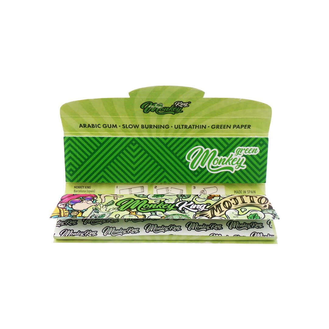 Libretto Monkey King Mojito con 32 cartine King Size Slim e 32 filtri, aroma fresco | GrowLab