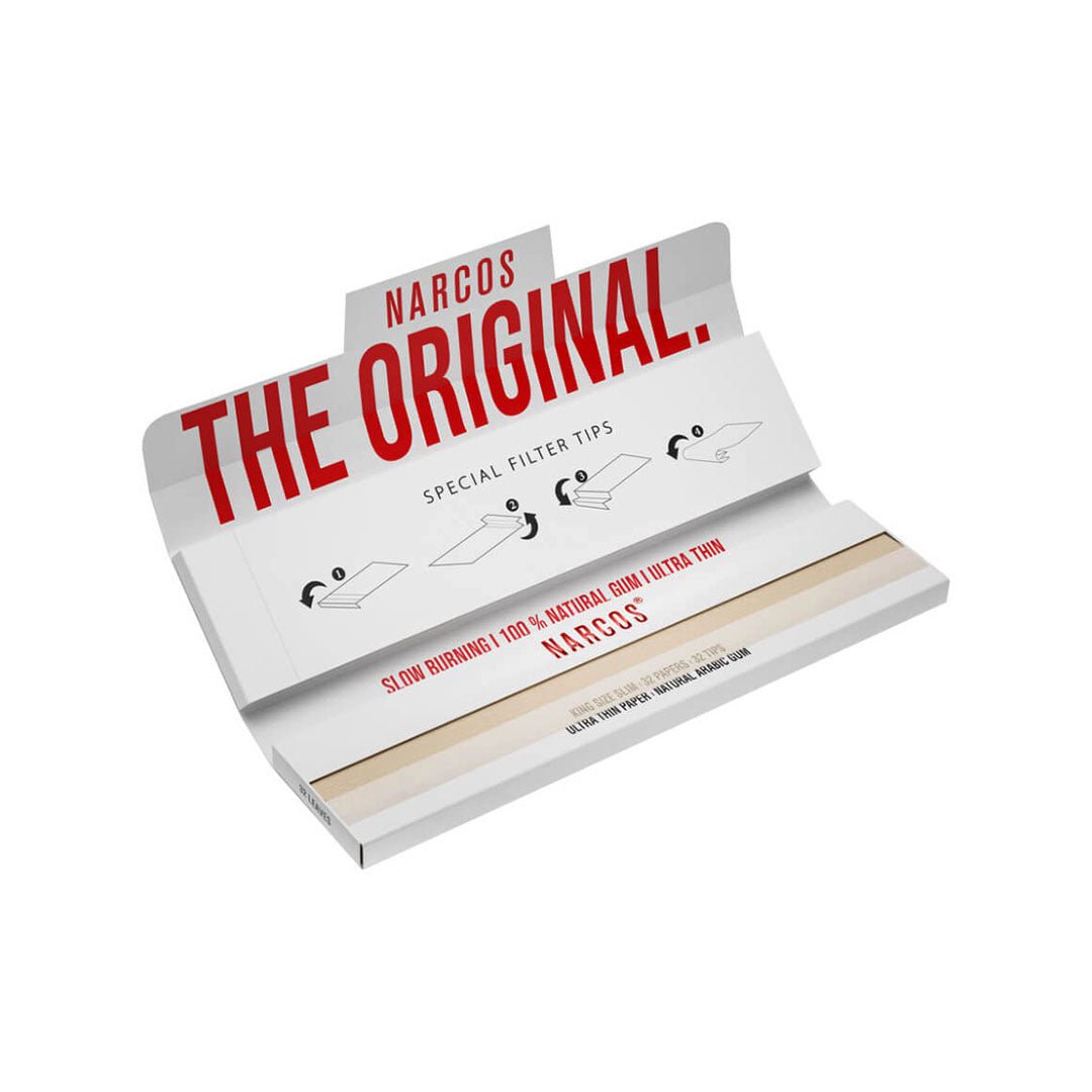 NARCOS Cartine King Size Slim e Filtri - White Edition - GrowLab