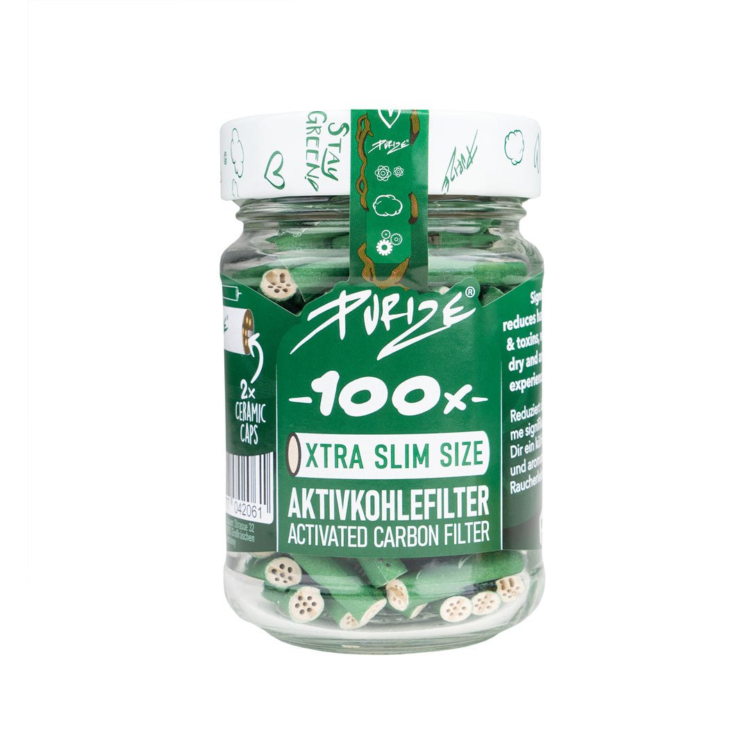 PURIZE Filtri 6mm in Vetro – 100 Pezzi con Vasetto Riutilizzabile - GrowLab