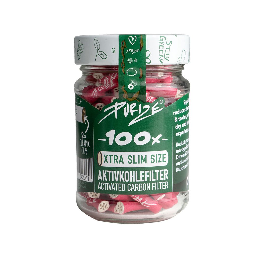 PURIZE Filtri 6mm in Vetro – 100 Pezzi con Vasetto Riutilizzabile - GrowLab