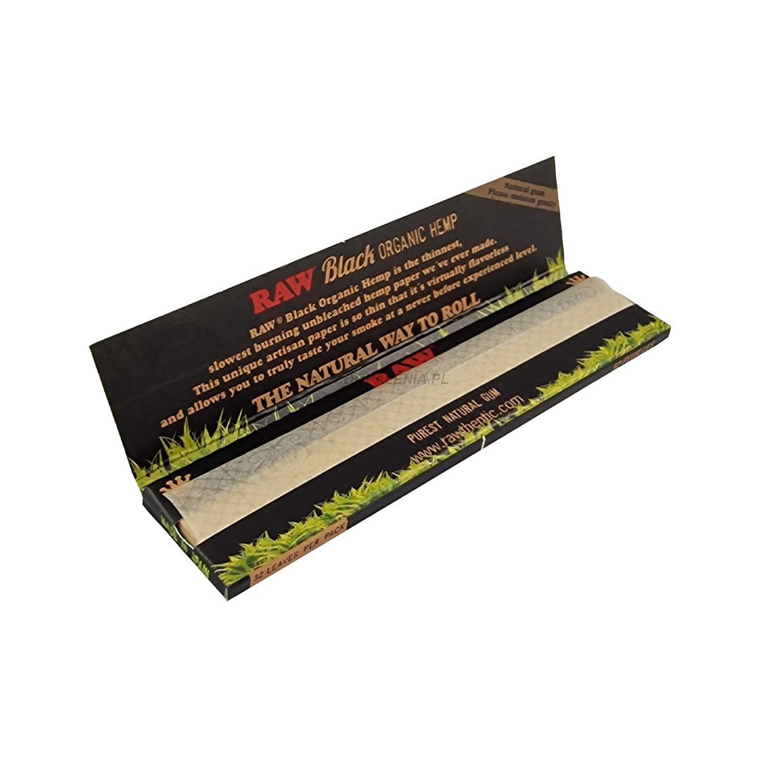 Pacchetto di RAW Black Organic Hemp Cartine lunghe King Size Slim | GrowLab