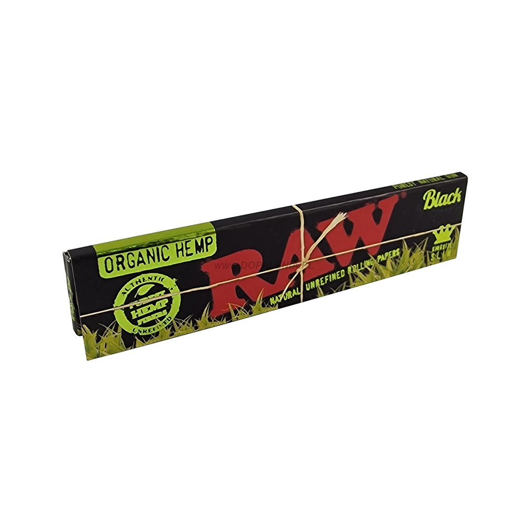 Pacchetto di RAW Black Organic Hemp Cartine lunghe King Size Slim | GrowLab