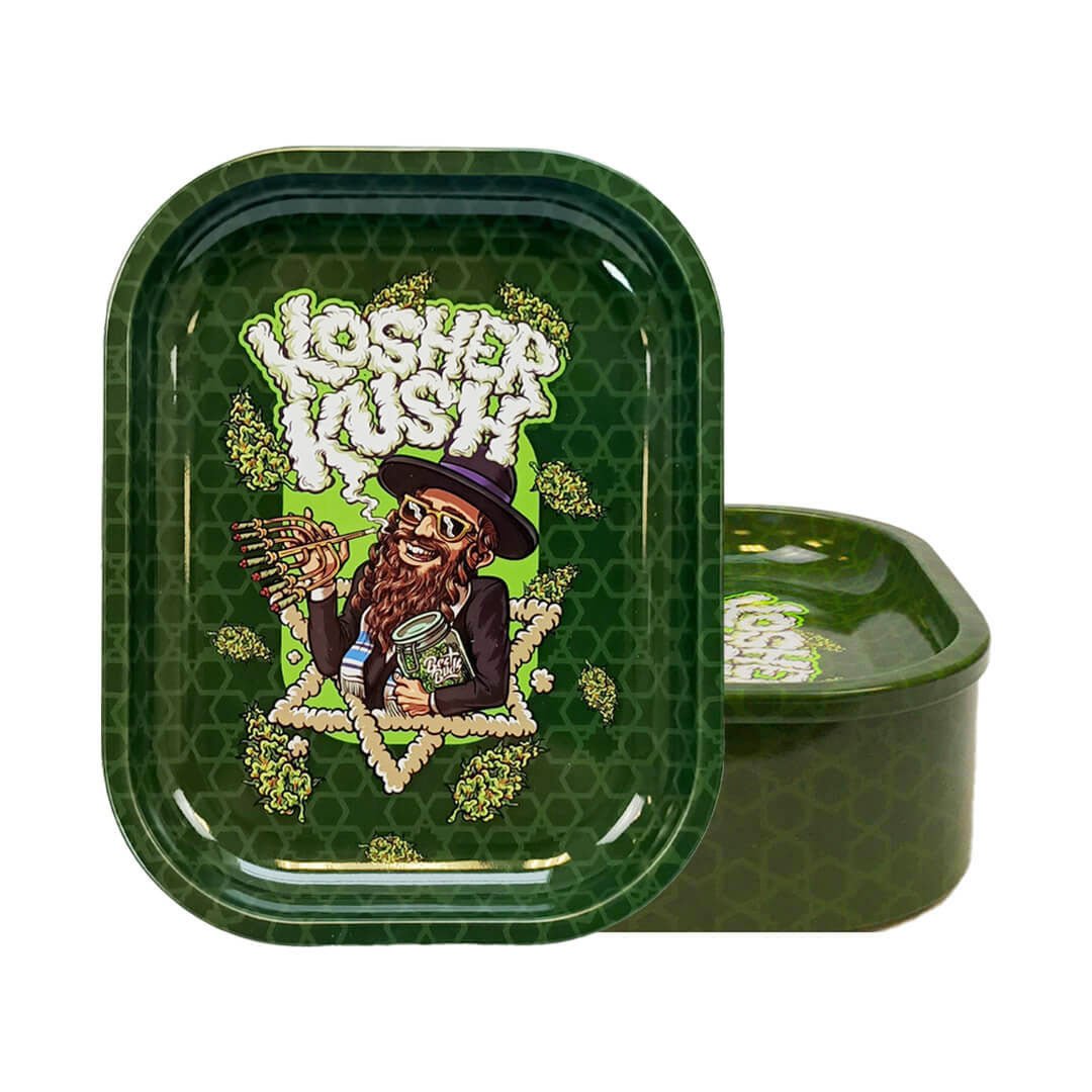 Vassoio per rollare Best Buds con box e grafica Kosher Kush, formato compatto | GrowLab
