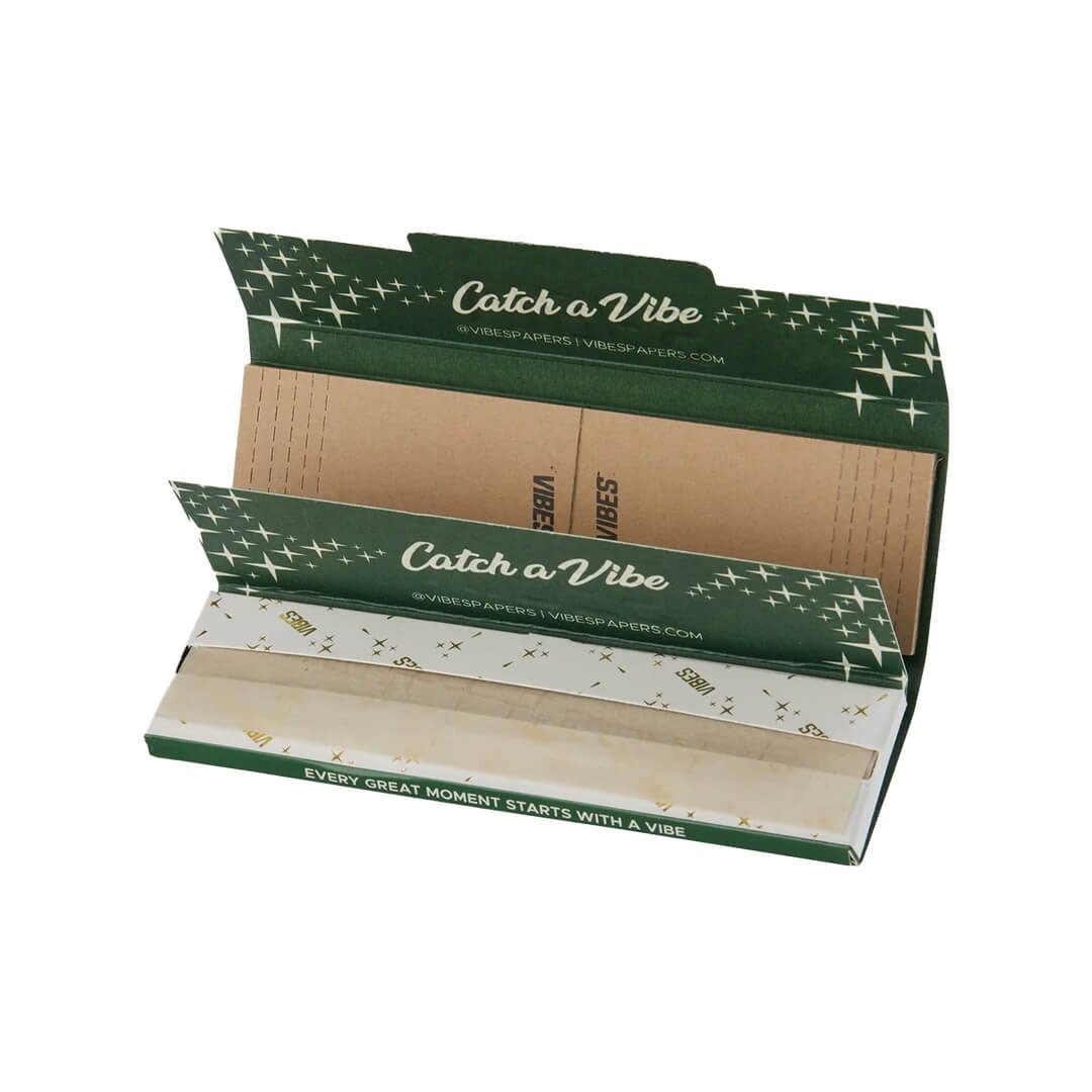 Confezione VIBES con 33 cartine King Size Slim in canapa biologica e 33 filtri in cartoncino | GrowLab