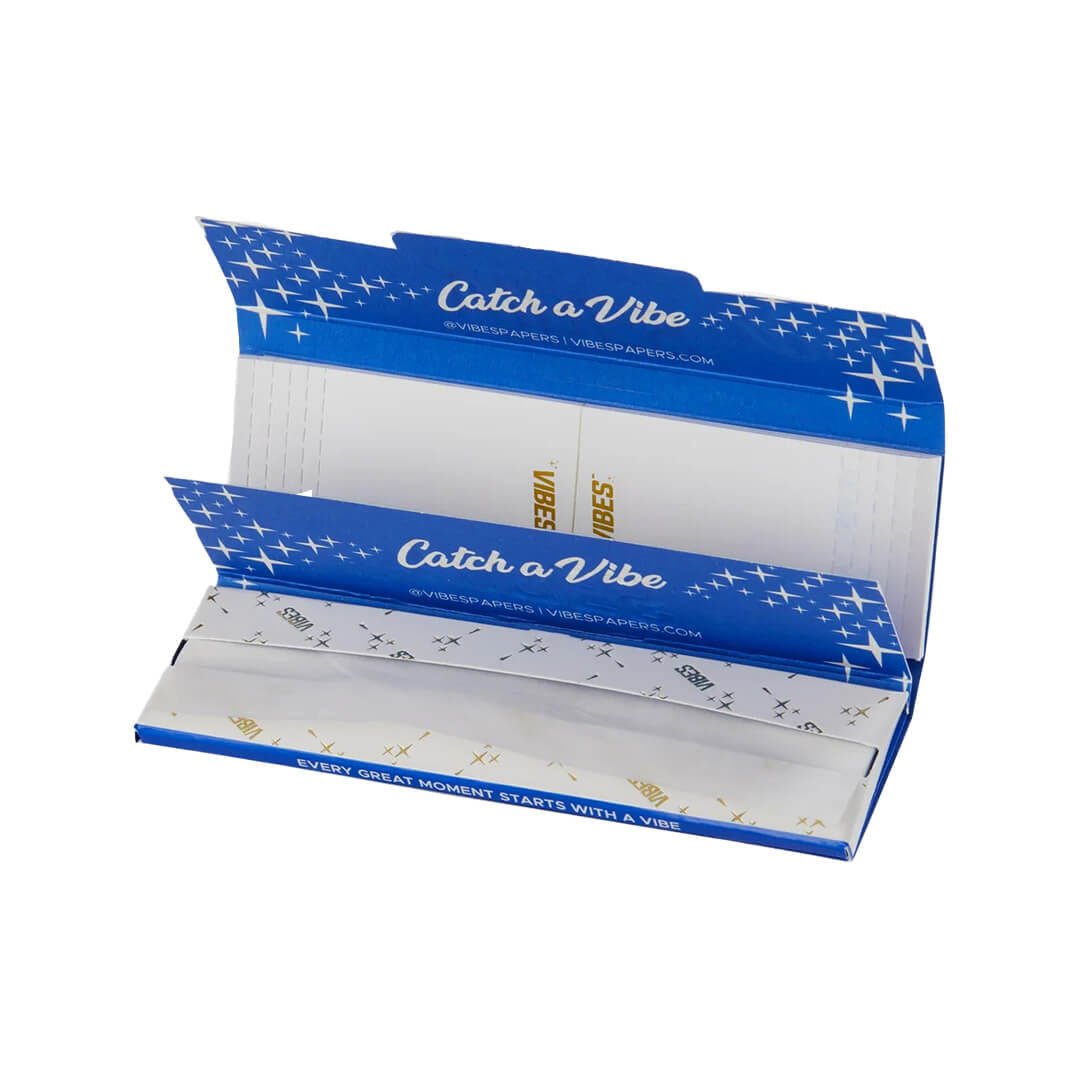 Confezione VIBES con 33 cartine King Size Slim in carta di riso naturale e 33 filtri in cartoncino | GrowLab