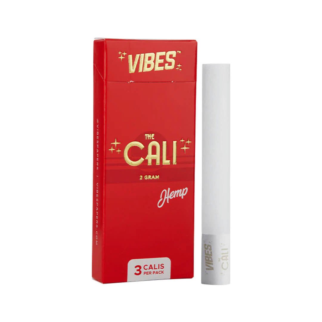 Confezione da 3 coni prerollati VIBES The Cali 2G Hemp in canapa naturale, King Size 110 mm con filtro integrato | GrowLab