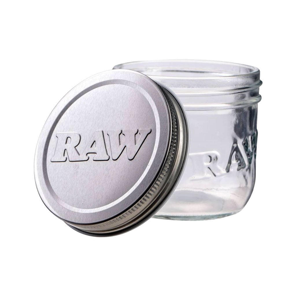 Barattolo RAW in vetro spesso da 295 ml con logo inciso su vetro e coperchio | GrowLab