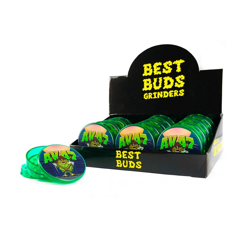 Grinder Best Buds AK-47 in plastica resistente, 2 parti, compatto | GrowLab