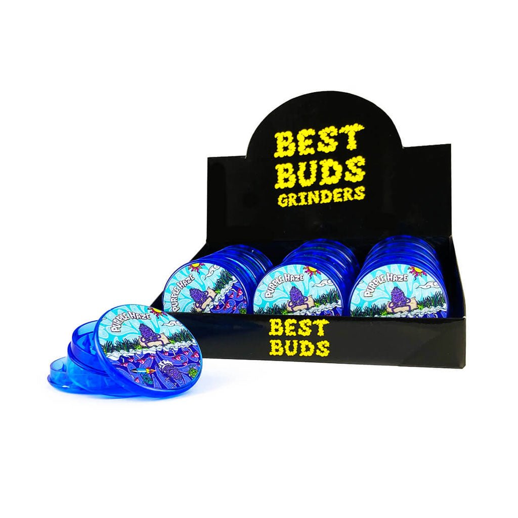 Grinder Best Buds Purple Haze in plastica resistente, 2 parti, compatto | GrowLab