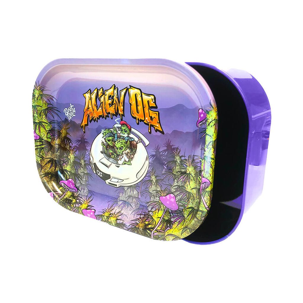 Vassoio per rollare Best Buds con box interno e grafica Alien OG, compatto e originale | GrowLab