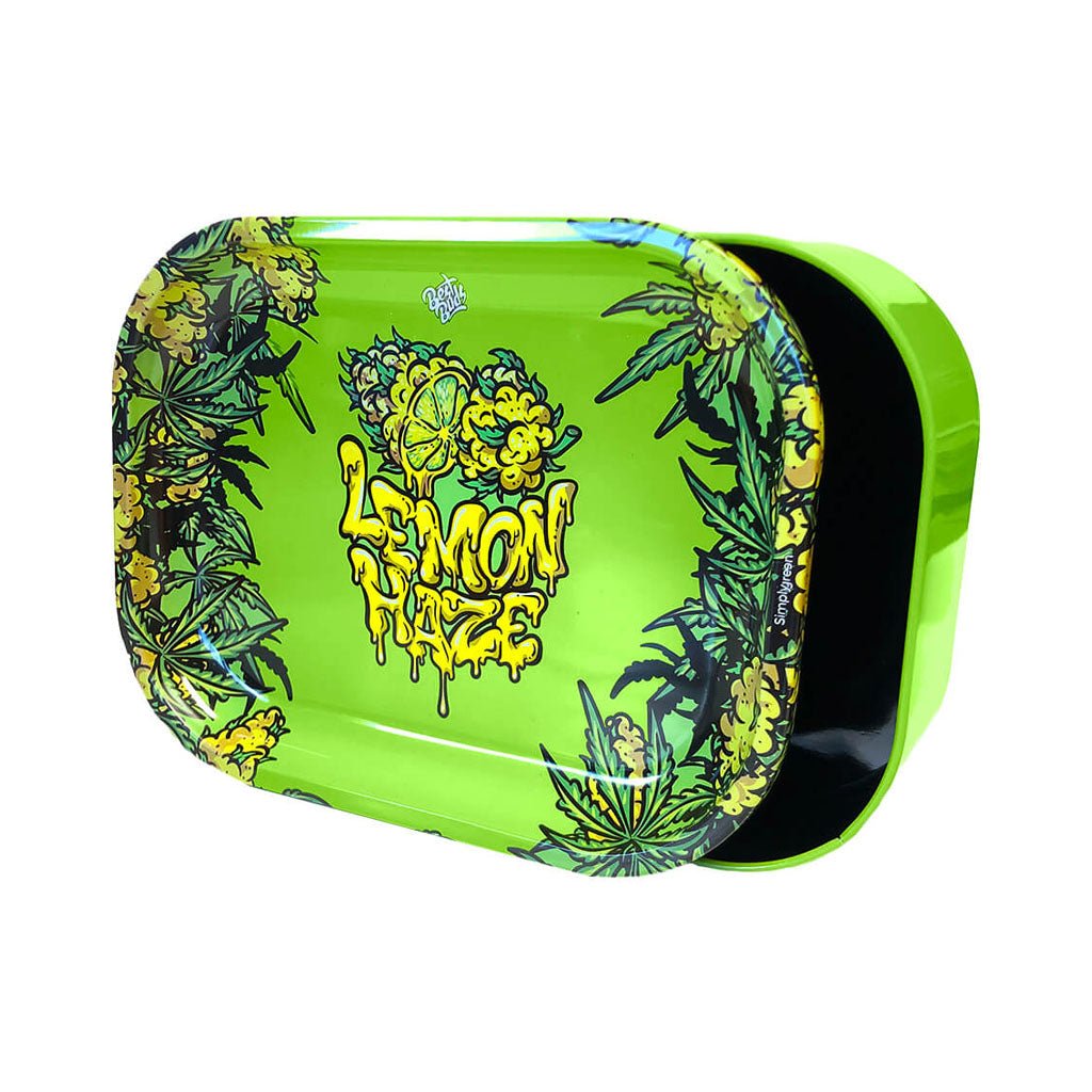 Vassoio per rollare Best Buds con box interno e grafica Lemon Haze, compatto e colorato | GrowLab