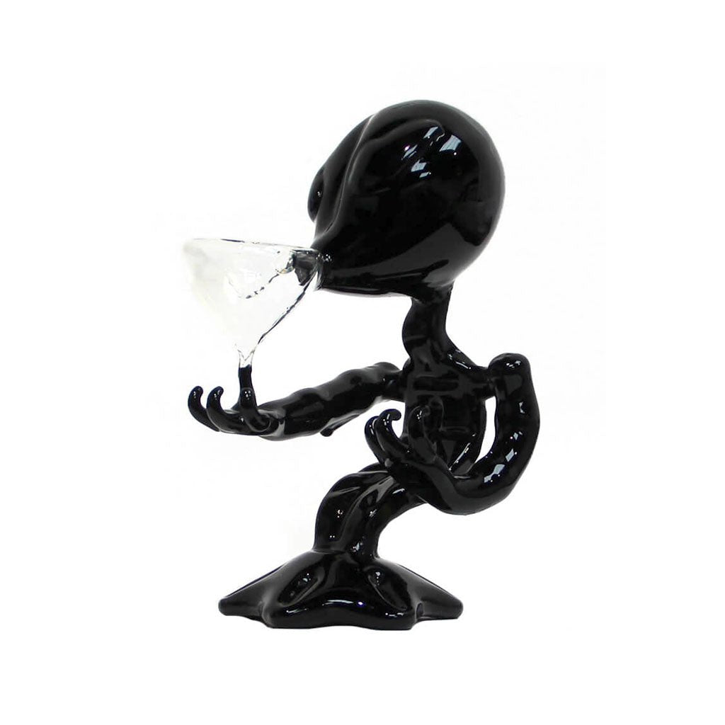 Black Alien Glass Bong: bong in vetro con forma aliena, alto circa 15 cm, resistente e decorativo | GrowLab