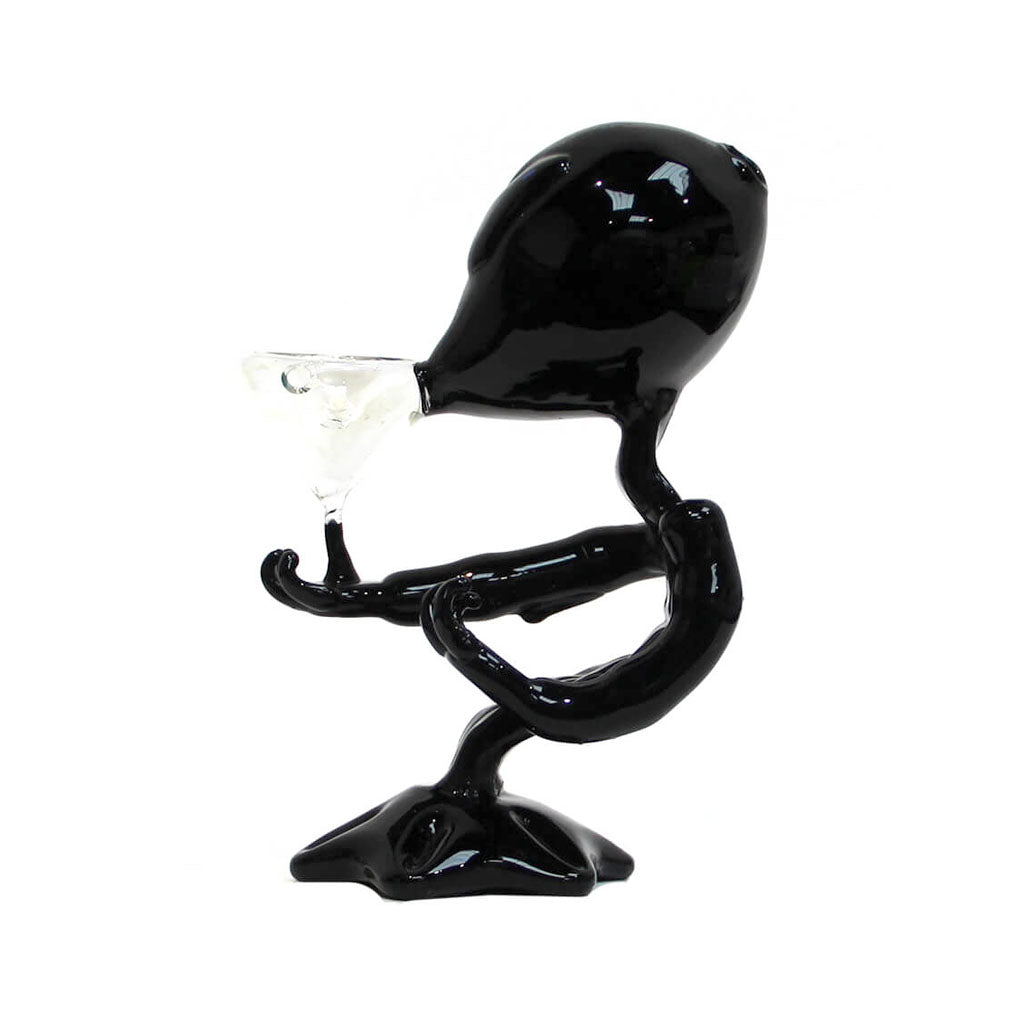 Black Alien Glass Bong: bong in vetro con forma aliena, alto circa 15 cm, resistente e decorativo | GrowLab