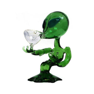 Pipa in Vetro - Green Alien Glass Pipe - GrowLab