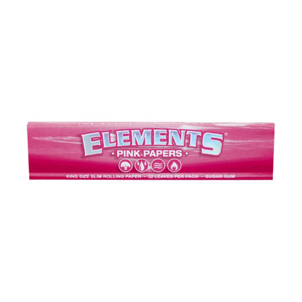 Pacchetto rosa Elements King Size Slim con cartine in carta di riso naturale | GrowLab