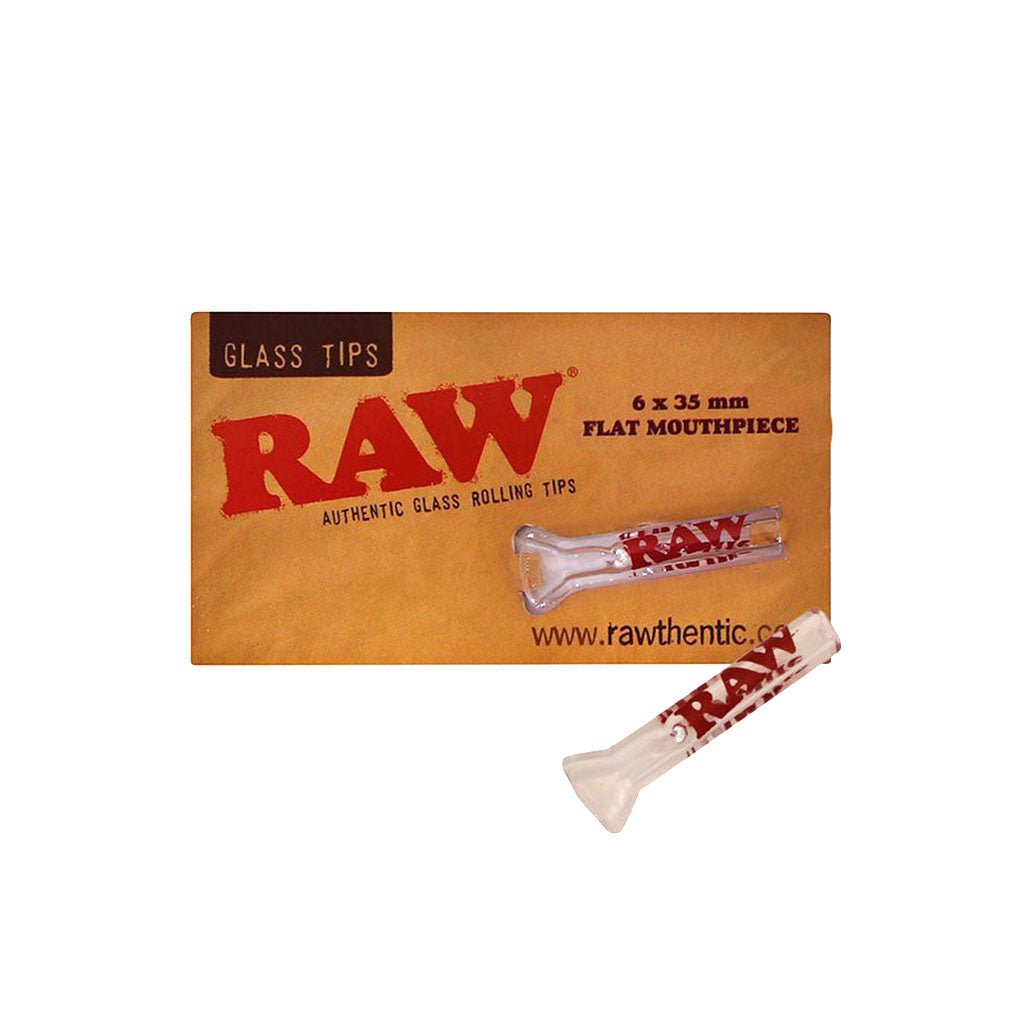 Filtro RAW in vetro borosilicato con testa piatta e corpo cilindrico, logo rosso | GrowLab