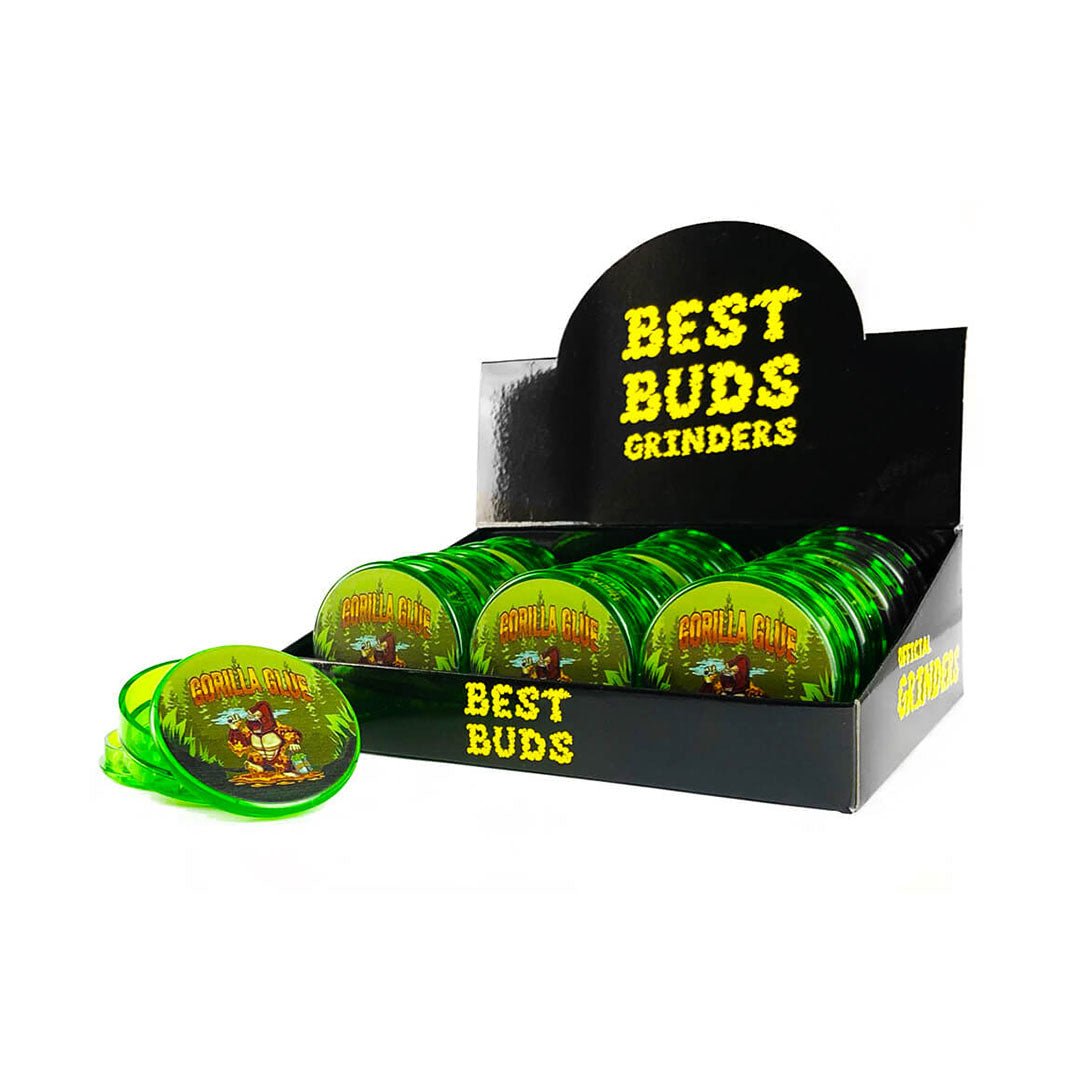 Grinder Best Buds 2 parti plastica 50mm con grafica Gorilla Glue | GrowLab