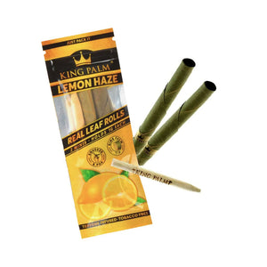 King Palm Lemon Haze confezione da 2 blunt in foglia di palma con filtro ai terpeni, Boost 62% e pressino in bambù | GrowLab