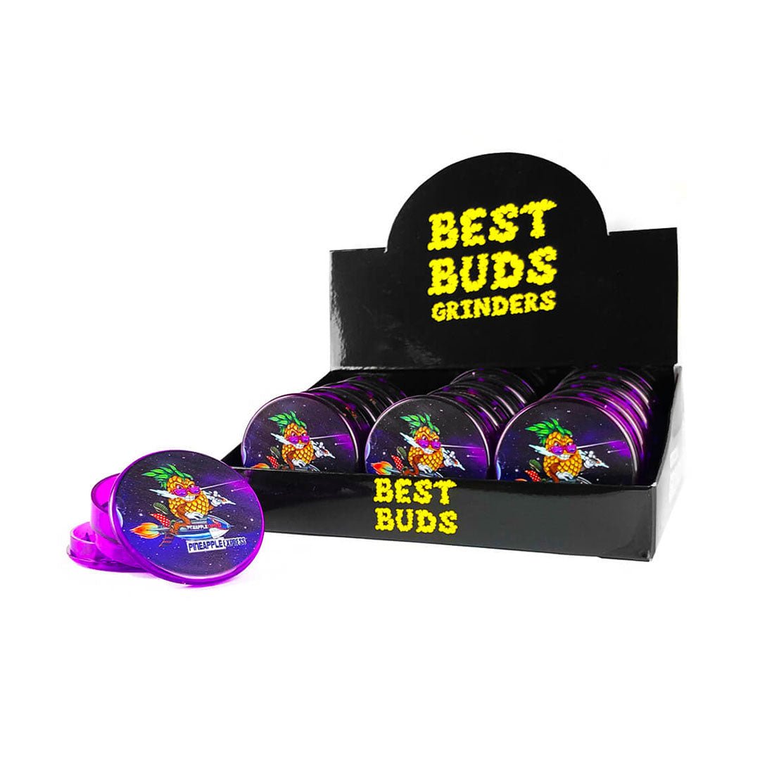 Grinder in plastica Best Buds 2 parti con grafica Pineapple Express | GrowLab