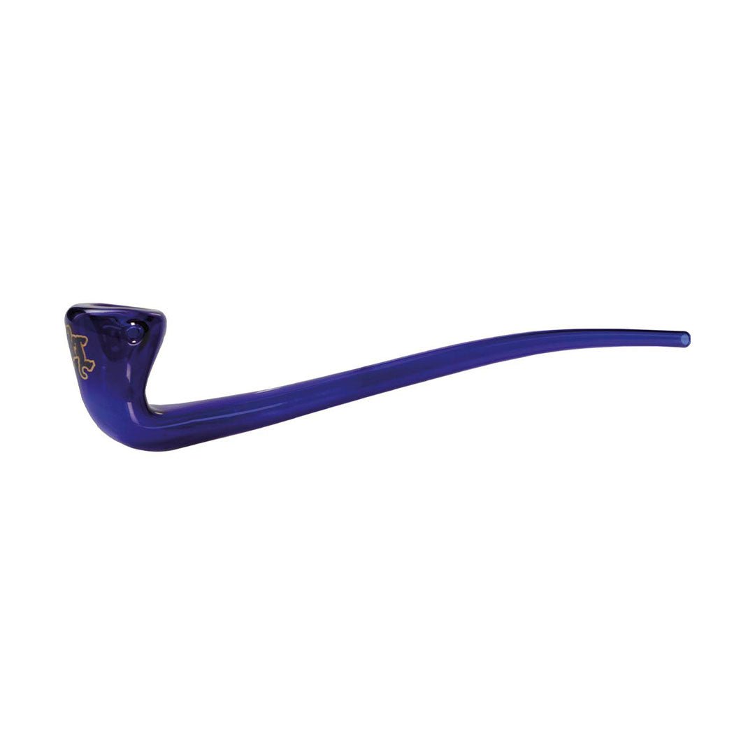 Pipa Gandalf in vetro blu da 30 cm firmata Black Leaf, design curvo ispirato allo stile fantasy | GrowLab
