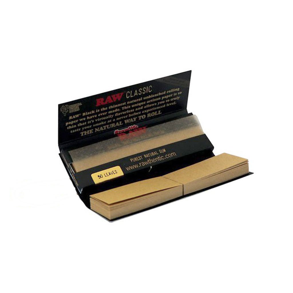 RAW Connoisseur Black – Cartine King Size Slim con filtri e chiusura elastica | GrowLab
