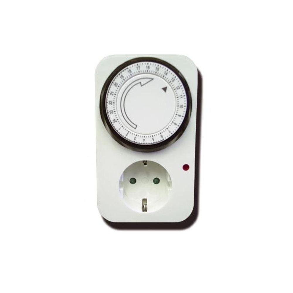 Timer analogico Cornwall Electronics a spina con programma giornaliero 24 h e step da 30 minuti, capacità 3500 W | GrowLab