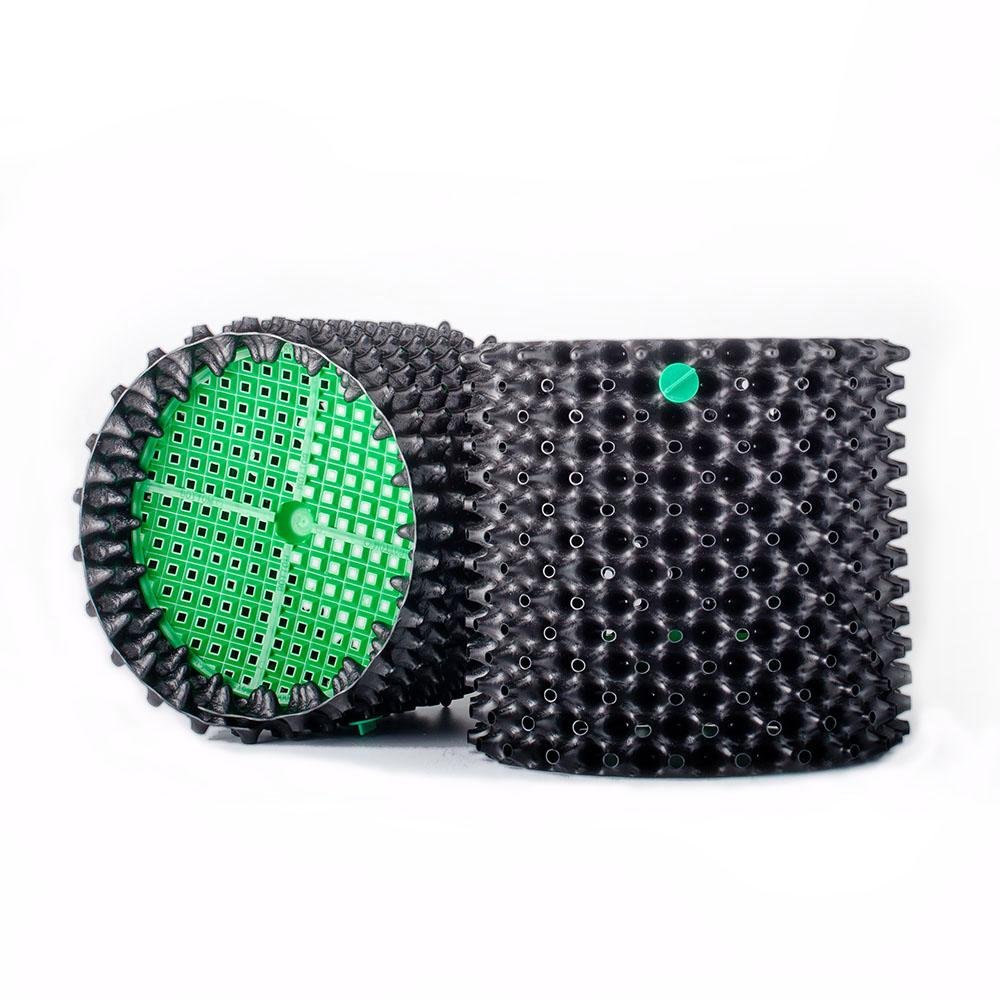 Vaso Air‑Pot antispiralizzazione in HDPE nero, con pareti scanalate e fondo arancio, disponibile in 3 L–20 L | GrowLab