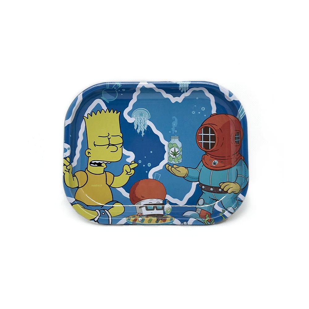 Vassoio per rollare Diver Bart 18x14cm con grafica subacquea ispirata a Bart Simpson | GrowLab